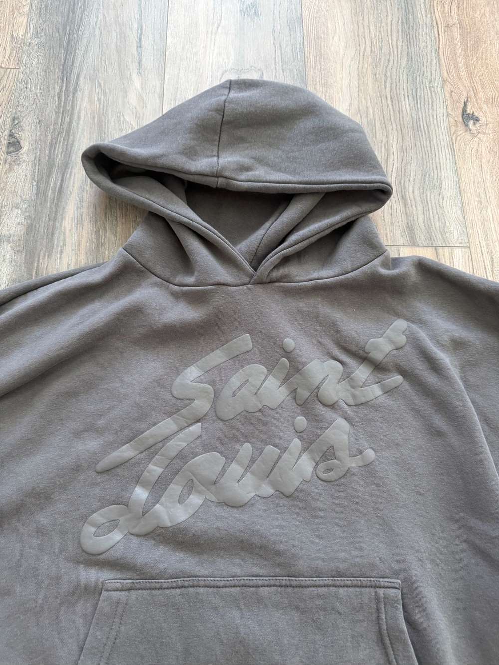 St. Louis Puff Unisex Hooded Sweatshirt - Grey size M - Picture 2 of 5